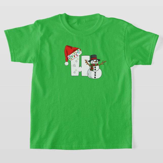 Camiseta Regalo de Navidad con letra h blanca (Distribución)