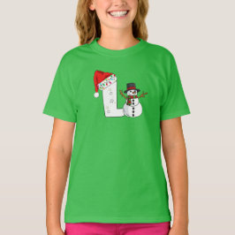 Camiseta Regalo de Navidad con letra L blanca