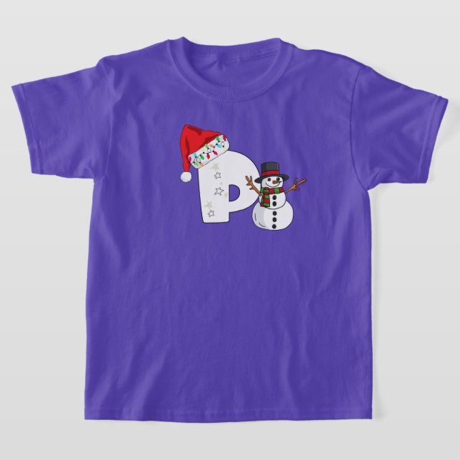 Camiseta Regalo de Navidad con letra p en blanco (Distribución)