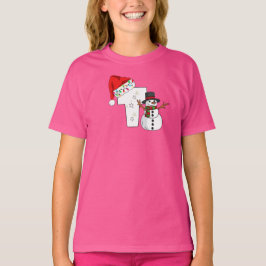 Camiseta Regalo de Navidad con letra t blanca