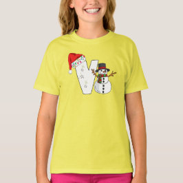 Camiseta Regalo de Navidad con letra v blanca