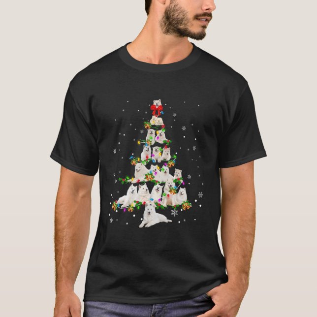 Camiseta Regalo De Navidad De Árbol Samoyed Para Navidades (Anverso)