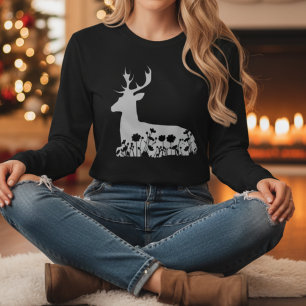 Camiseta Regalo de Navidad de Ciervo Floral Naturaleza Faun