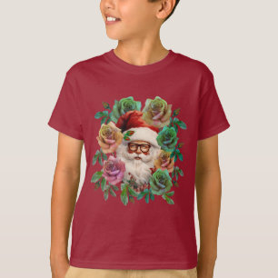 CAMISETA REGALO DE NAVIDAD FLORAL DE PAPÁ NOEL