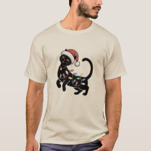 Camiseta Regalo de Navidad para mamá amante de gatos negros
