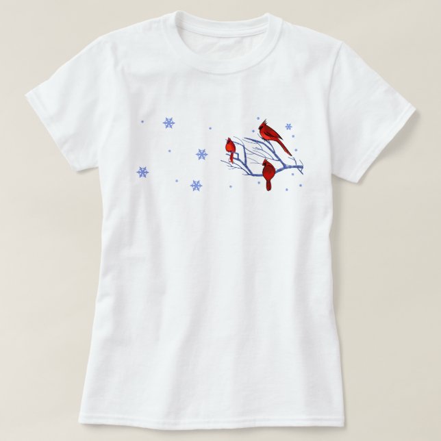 Camiseta Regalo de Navidades de Cardenales Rojos (Diseño del anverso)