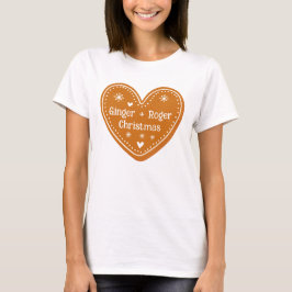 Camiseta Regalo de Navidades de corazón de pan de jengibre