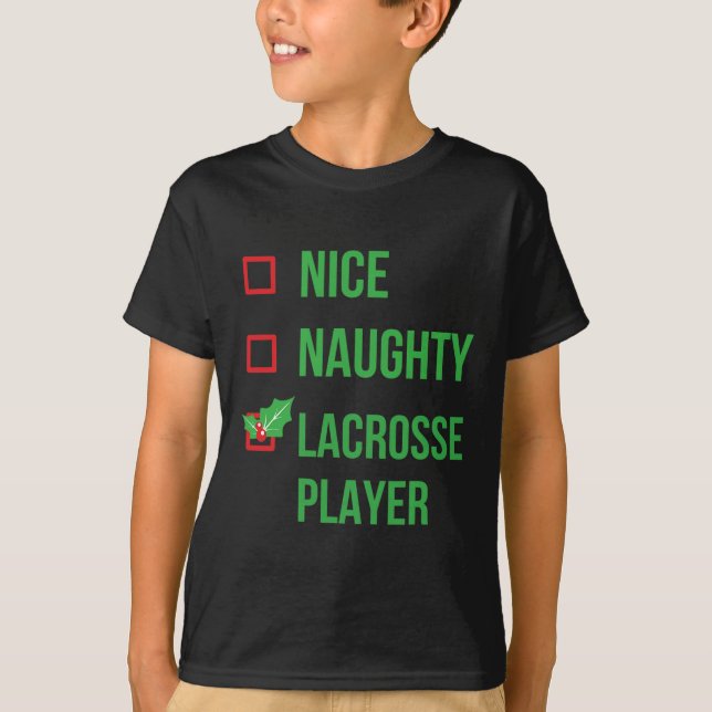 Camiseta Regalo de Navidades de Lacrosse Player Funny Pajam (Anverso)