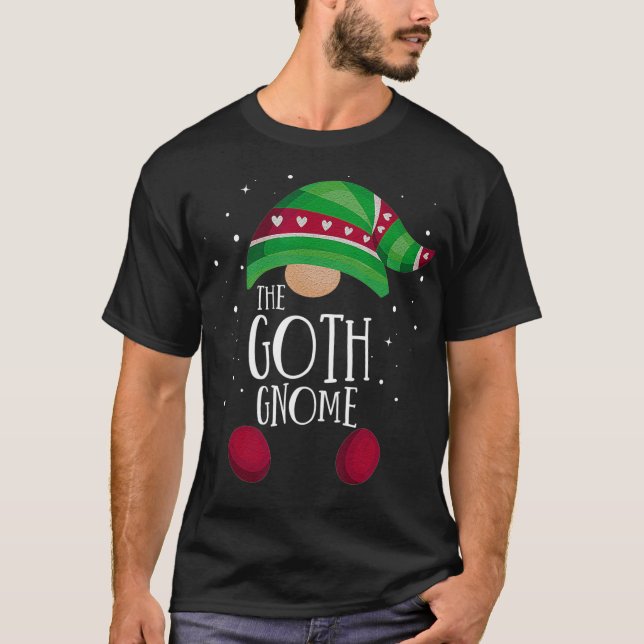 Camiseta Regalo de Navidades de pijamas de gótico Gnome Fam (Anverso)