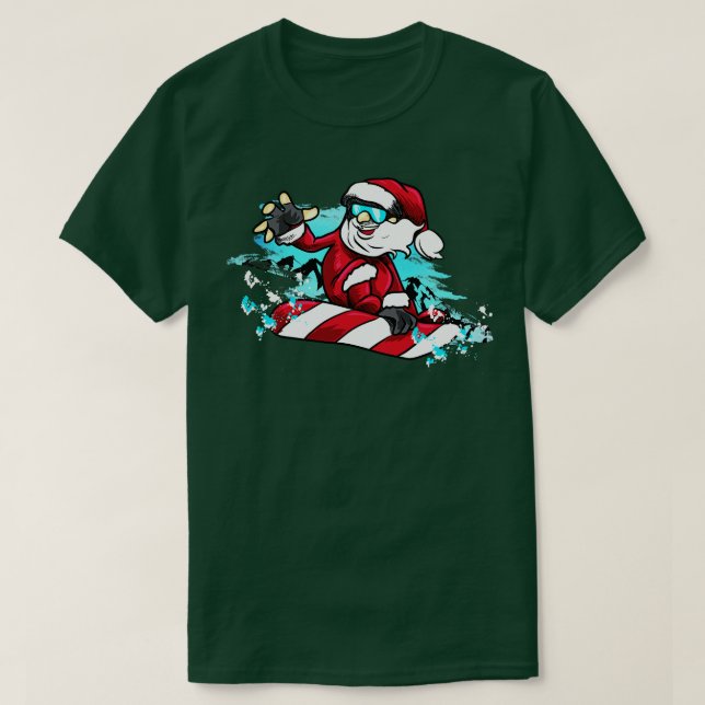 Camiseta Regalo de Navidades de snowboard de Santa Ride (Diseño del anverso)
