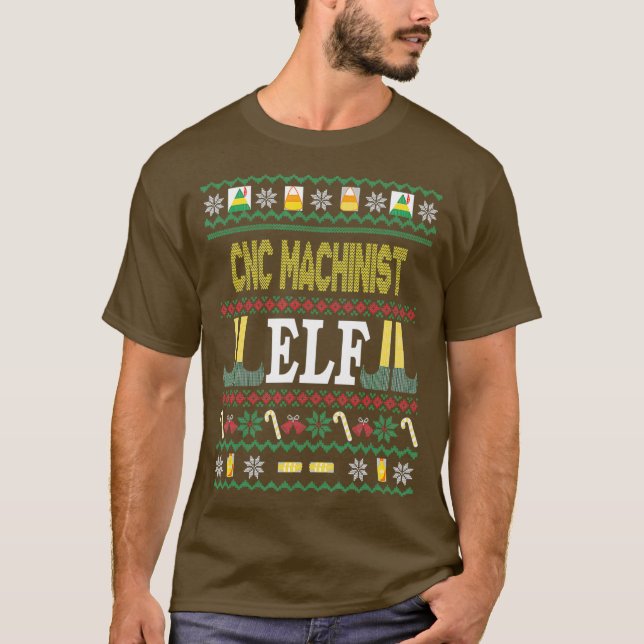 Camiseta Regalo de Navidades divertidos de Elf Machinist de (Anverso)