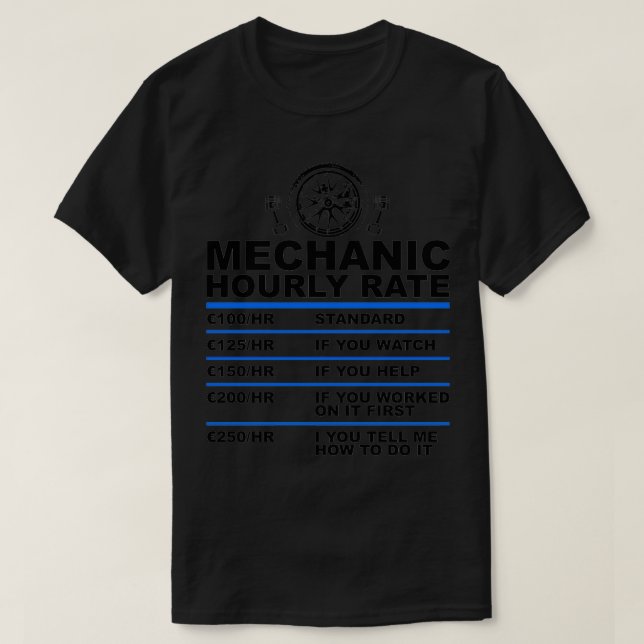 Camiseta Regalo de navidades eur de tarifa horaria mecánica (Diseño del anverso)
