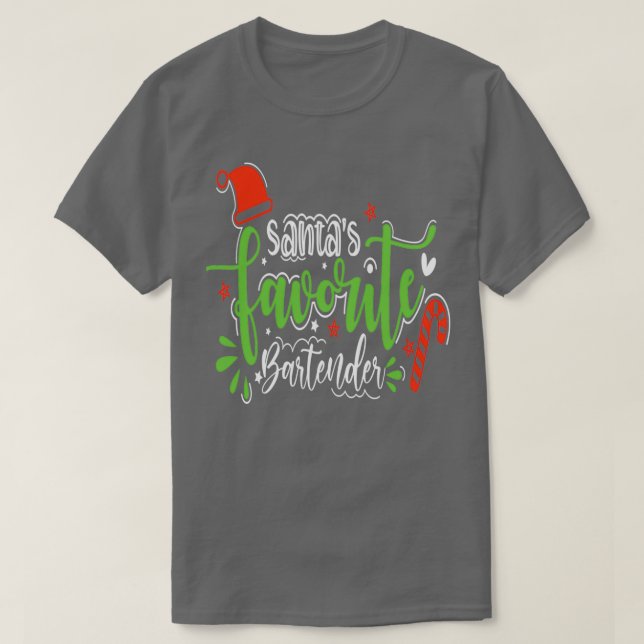 Camiseta regalo de navidades graciosos del barman favorito  (Diseño del anverso)