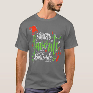 Camiseta regalo de navidades graciosos del barman favorito