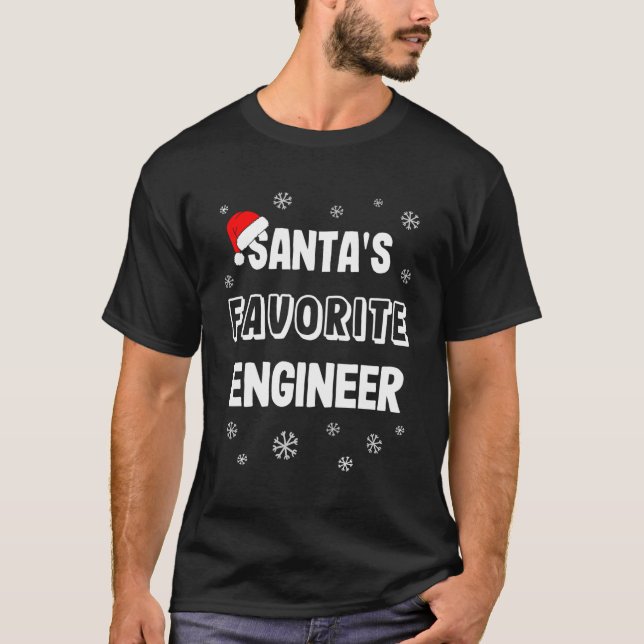 Camiseta Regalo De Navidades Ingenieros Favoritos De Santa  (Anverso)