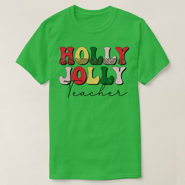 Camiseta Regalo de Navidades retro del profesor Holly Jolly (Diseño del anverso)