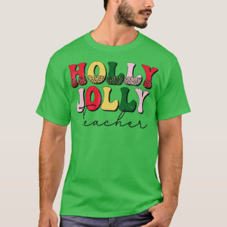 Camiseta Regalo de Navidades retro del profesor Holly Jolly