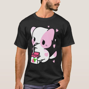 Camiseta Regalo de Nexo de Gato Chibi de Leche de Fresa Lin