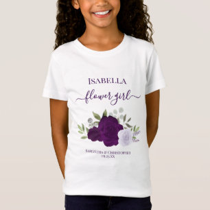 Camiseta Regalo de niña de flores de rosas boho púrpura lin