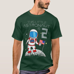 Camiseta Regalo de niños de 2º cumpleaños de astronauta de