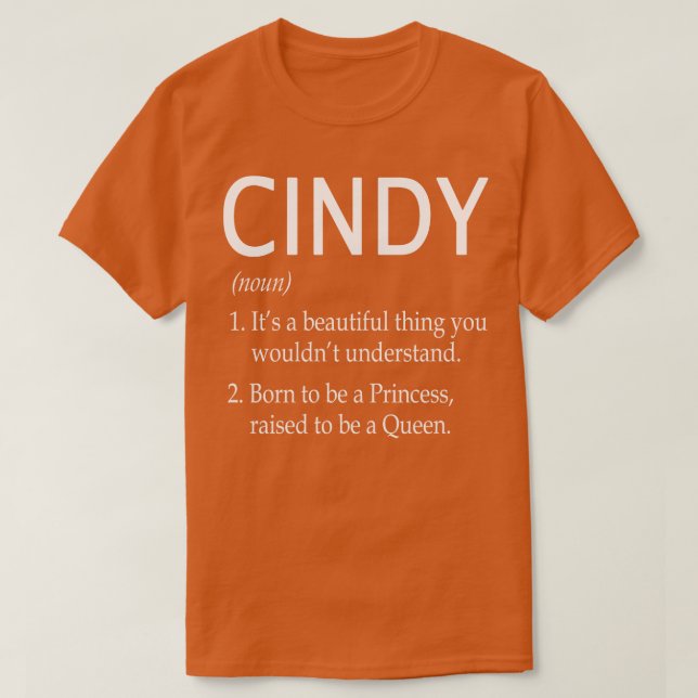 Camiseta Regalo de nombre de cindy 27 (Diseño del anverso)