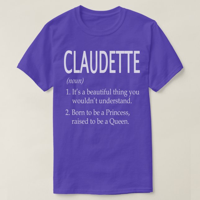 Camiseta Regalo de nombre de Claudette 153 (Diseño del anverso)