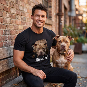 Camiseta Regalo de nombre de perro con foto personalizada