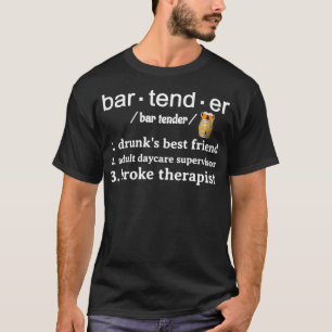 Camiseta regalo de novedad de definición de barman divertid