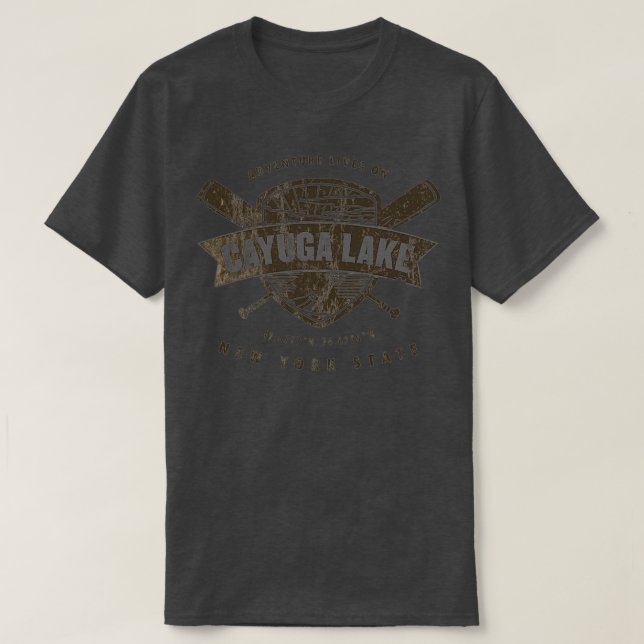 Camiseta Regalo de Nueva York sobre los lagos del lago Cayu (Diseño del anverso)