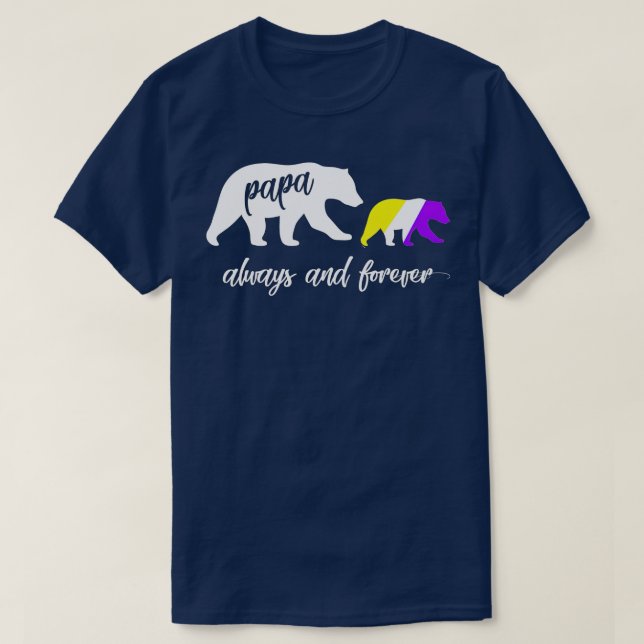 Camiseta Regalo de oso de papá no binario lindo (Diseño del anverso)