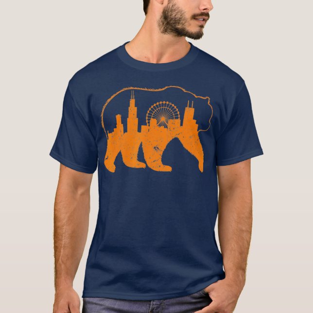 Camiseta Regalo de oso para caminar del centro de Chicago C (Anverso)
