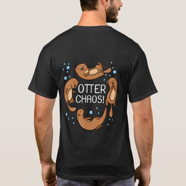 Camiseta Regalo De Otter Chaos Para Niños Cute Durmiendo Pa (Reverso)