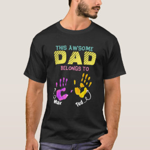 Camiseta Regalo de padre papá e hijo niño impreso a mano co