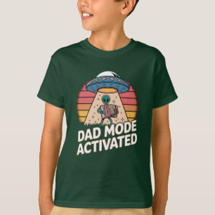 Camiseta Regalo de Papá Alien Divertido Modo Activado