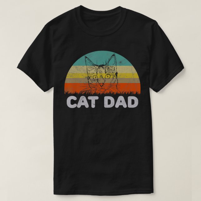 Camiseta Regalo De Papá Gato De Estilo Retro Para El Amante (Diseño del anverso)