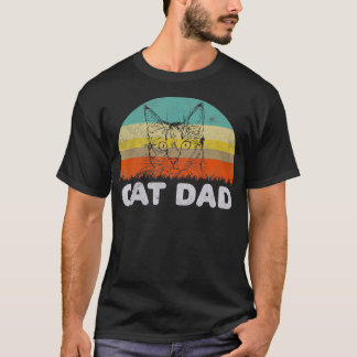 Camiseta Regalo De Papá Gato De Estilo Retro Para El Amante
