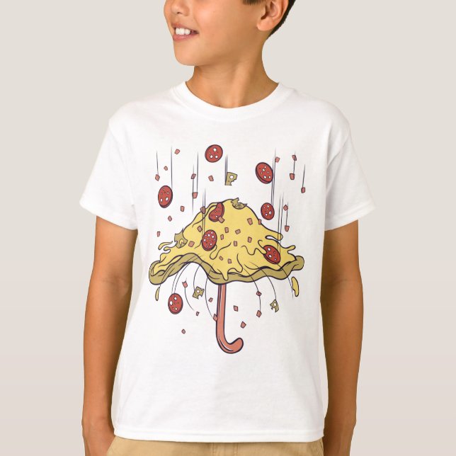 Camiseta Regalo de paraguas de pizza (Anverso)