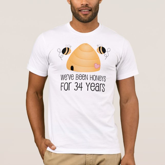 Camiseta Regalo de parejas en 34 años (Anverso)