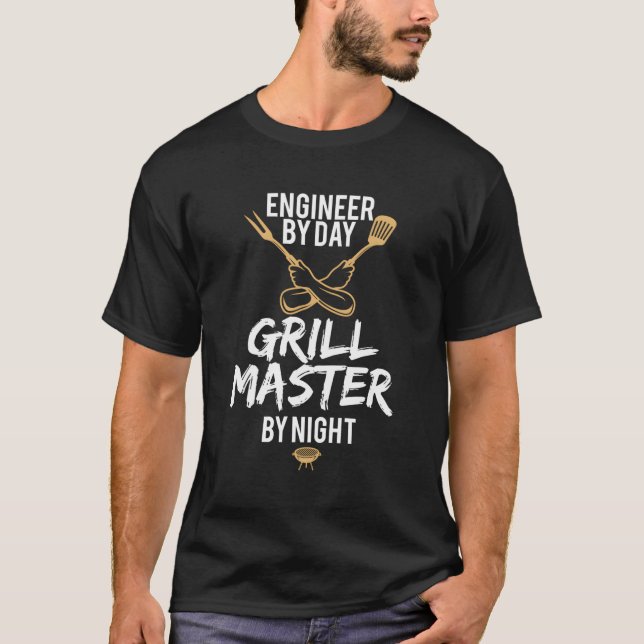 Camiseta Regalo de parrillada de parrillada de ingeniero ma (Anverso)