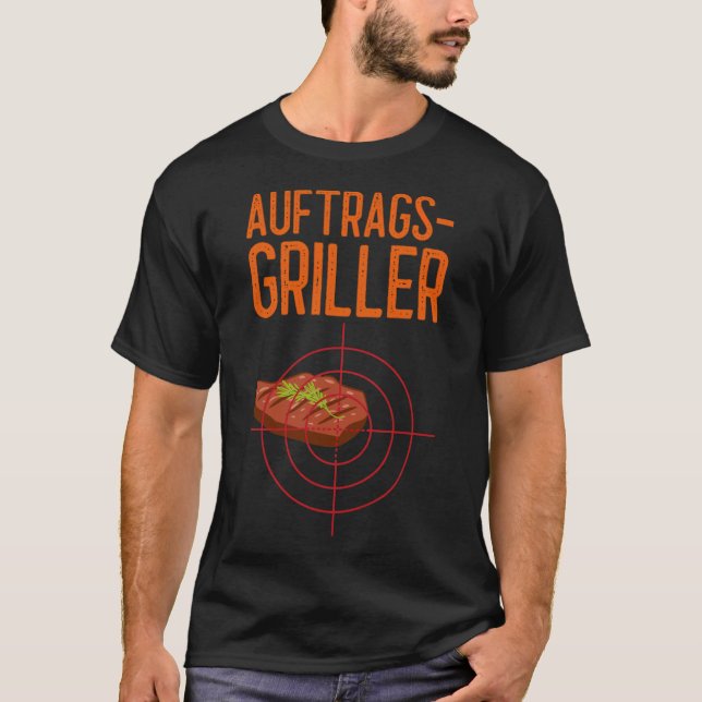 Camiseta Regalo de parrillada de pedido BBQ grill chef naci (Anverso)