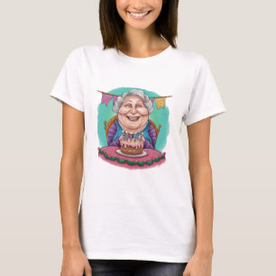 Camiseta Regalo de pastel de cumpleaños de abuela linda