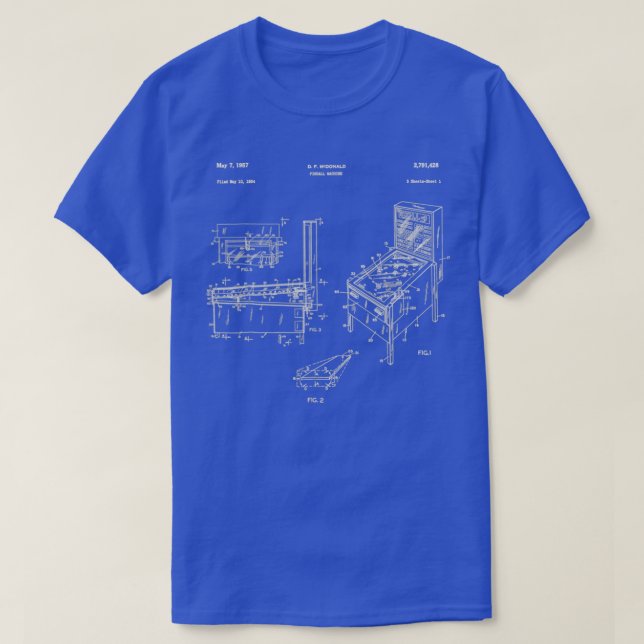 Camiseta Regalo de Patente de Pinball Retro (Diseño del anverso)