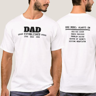 Camiseta Regalo de Paternidad Establecida para Papá