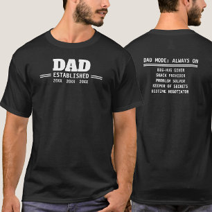 Camiseta Regalo de Paternidad Establecida para Papá