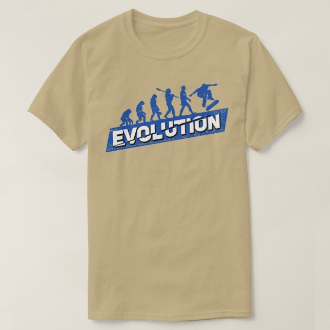 Camiseta Regalo de patineta de patinaje sobre la evolución (Diseño del anverso)