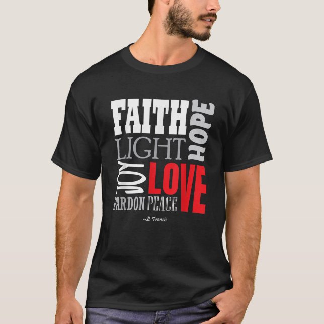 Camiseta Regalo de paz de la oración católica religiosa San (Anverso)