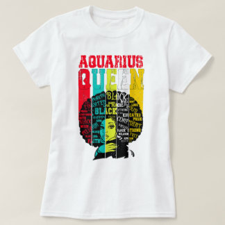 Camiseta Regalo de pelo afro de mujeres negras AQUARIUS Rei