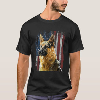 Camiseta Regalo de perro con bandera estadounidense patriot