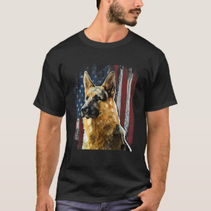 Camiseta Regalo de perro con bandera estadounidense patriot