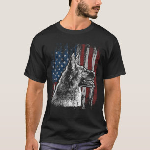 Camiseta Regalo de perro de bandera estadounidense del past